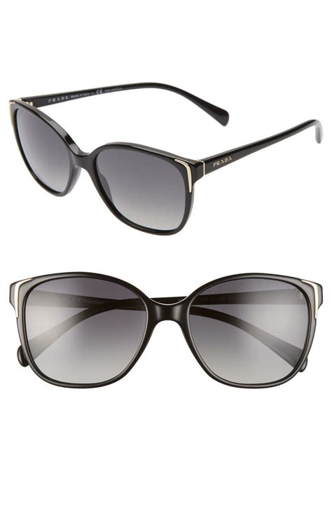 prada 55mm polarized cat eye sunglasses|Prada cat eye tortoiseshell sunglasses.